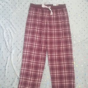 Fleece plaid pajama bottoms pj new size xl